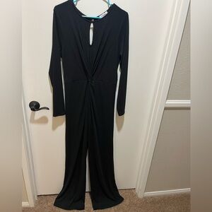 Black Long Sleeve ribbed Jumpsuit